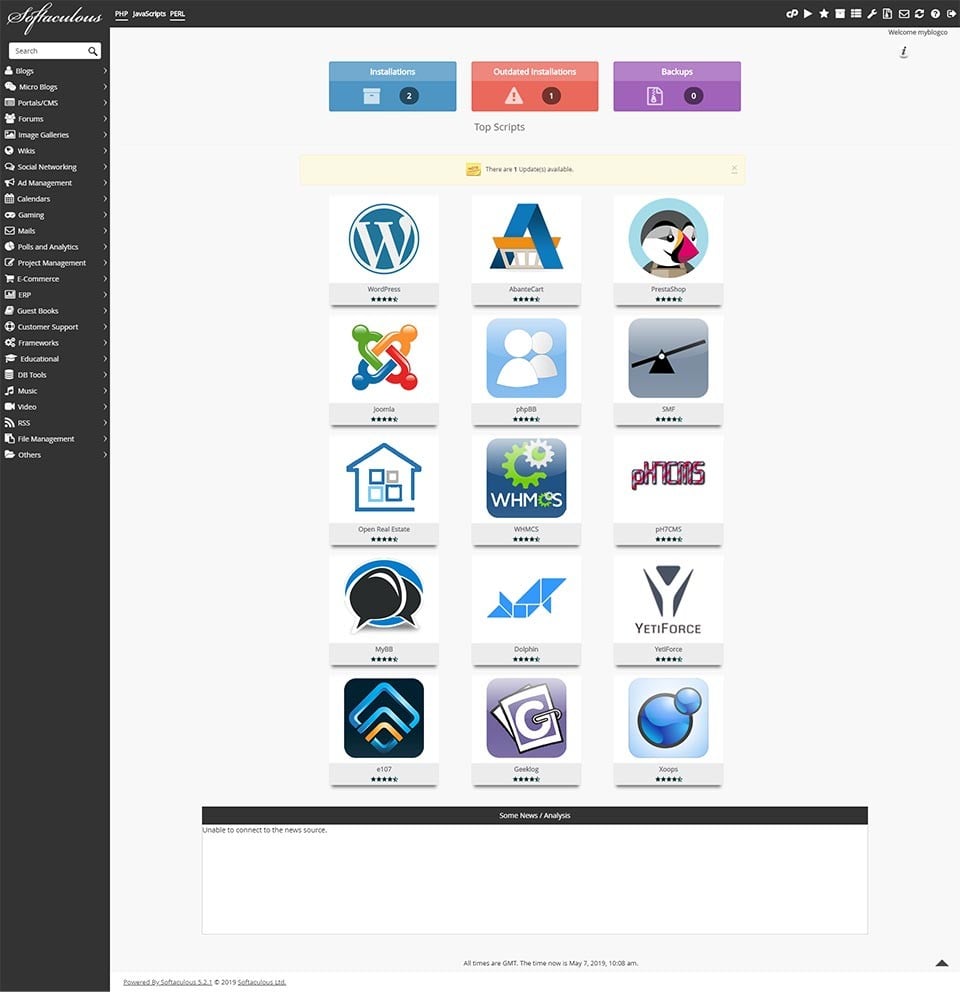 VidoHost Client Control Softaculous Installer